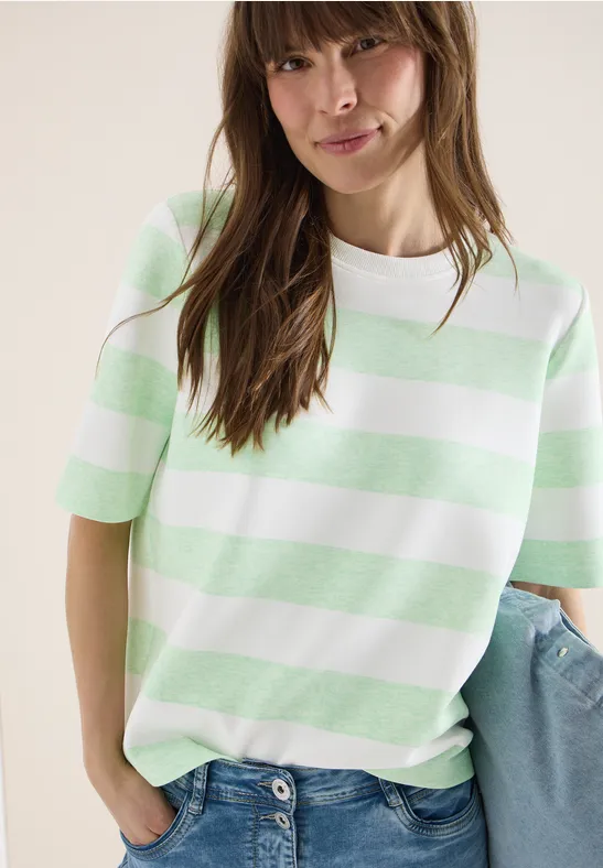 Gestreiftes Kurzarm-Sweatshirt