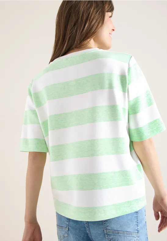 Gestreiftes Kurzarm-Sweatshirt
