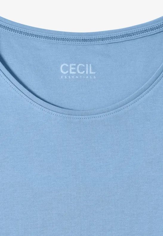 Basic T-Shirt aus Baumwolle in Unifarbe