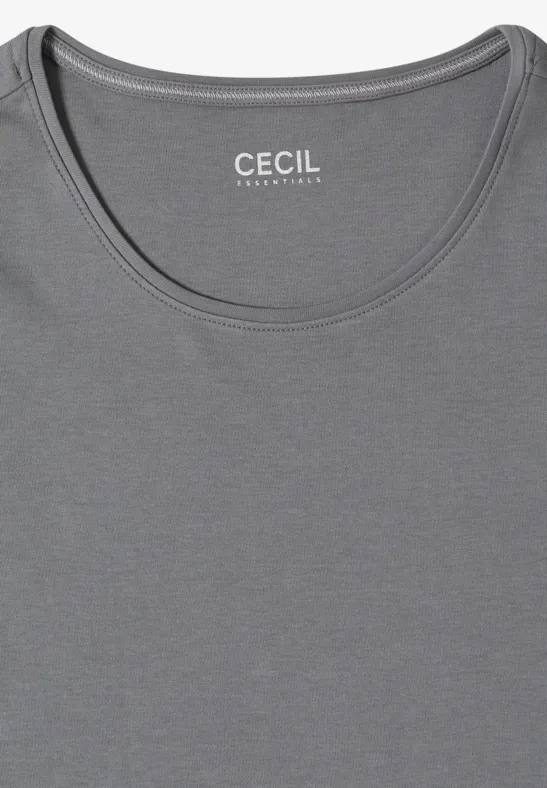 Basic einfarbiges T-Shirt mit Rundhalsausschnitt