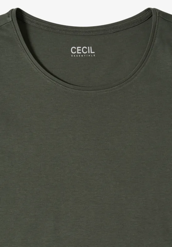 Basic, einfarbiges, figurbetontes T-Shirt