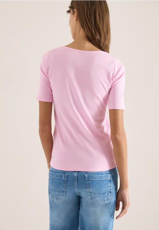 Basic, einfarbiges T-Shirt mit Rundhalsausschnitt