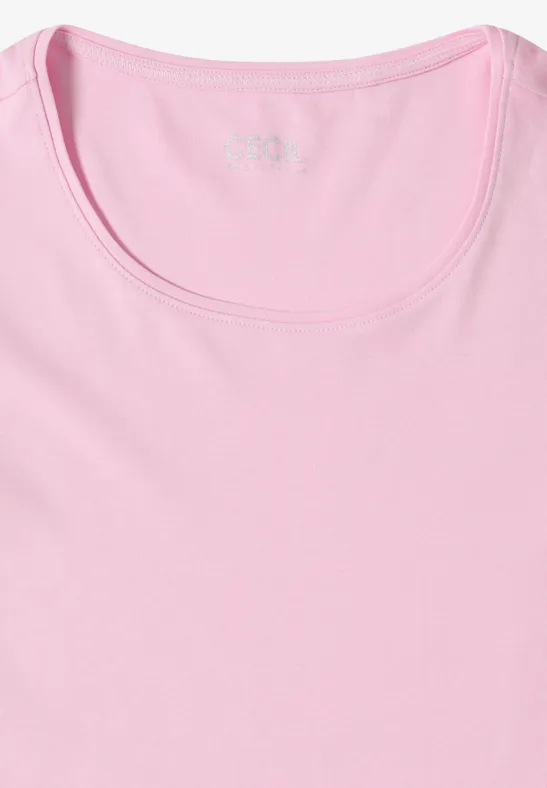 Basic, einfarbiges T-Shirt mit Rundhalsausschnitt