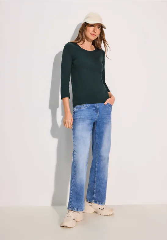 Basic Shirt mit Rundhalsausschnitt und 3/4-Arm
