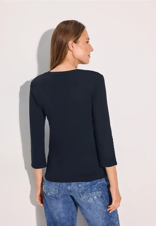 Basic Shirt mit Rundhals und 3/4 Ärmeln