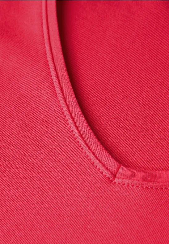 Basic Kurzarm T-Shirt mit V-Ausschnitt