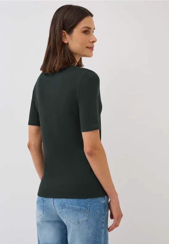Basic Kurzarm T-Shirt mit V-Ausschnitt