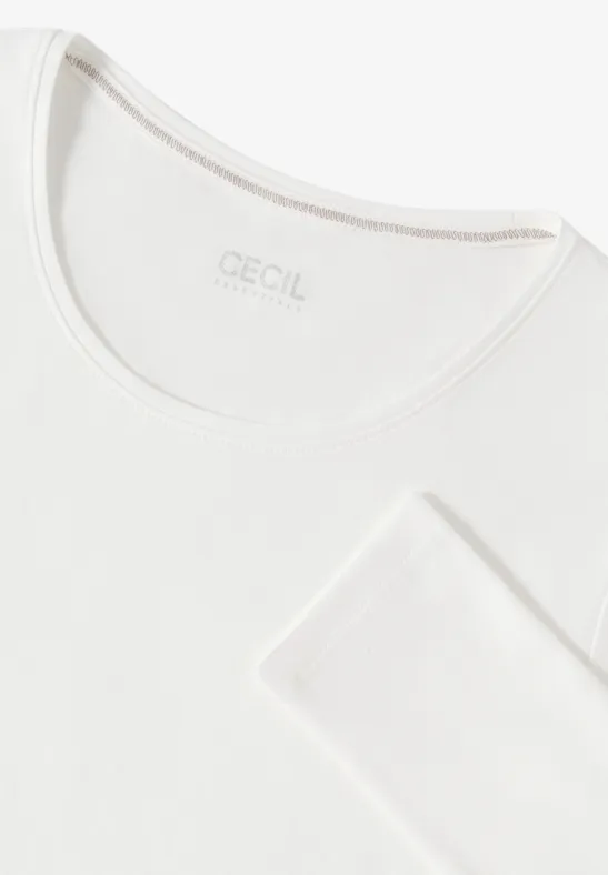 Basic Langarm Baumwoll T-Shirt