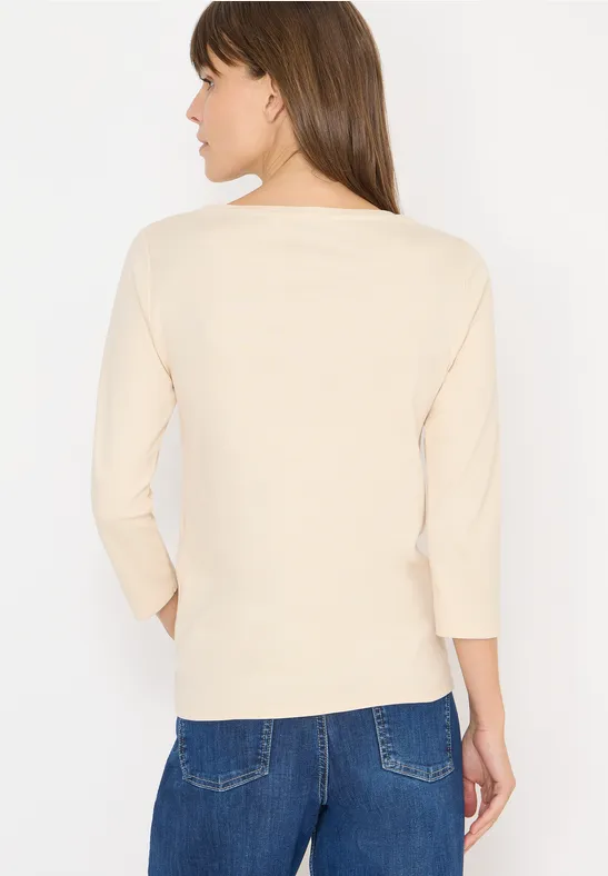 Vielseitiges beige Oberteil mit 3/4-Ärmeln