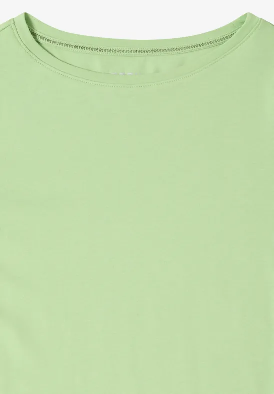 Lässiges einfarbiges Shirt mit 3/4-Ärmeln