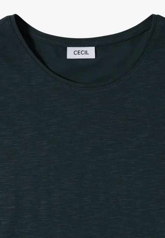 Basic Rundhals T-Shirt in Marineblau