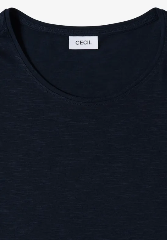 Basic Rundhals T-Shirt in Marineblau