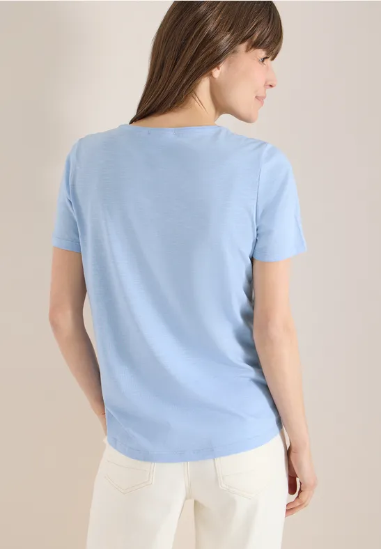 Basic Rundhals T-Shirt in Marineblau