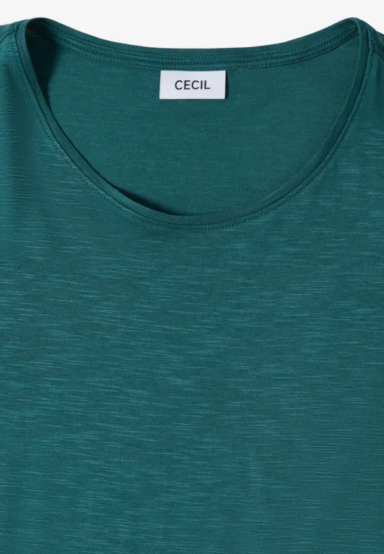 Basic einfarbiges T-Shirt mit Rundhalsausschnitt