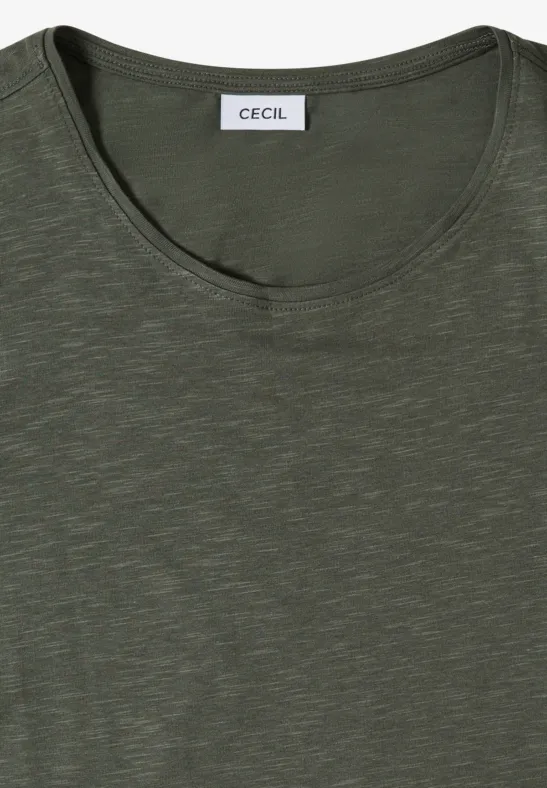 Basic einfarbiges T-Shirt mit Rundhalsausschnitt