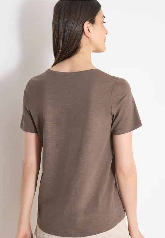 Damen Basic T-Shirt mit Rundhalsausschnitt