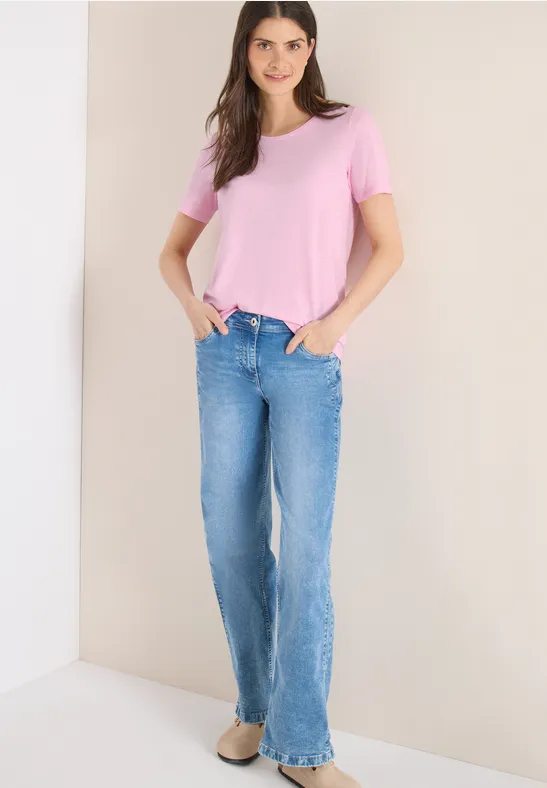 Basic T-Shirt mit Rundhalsausschnitt
