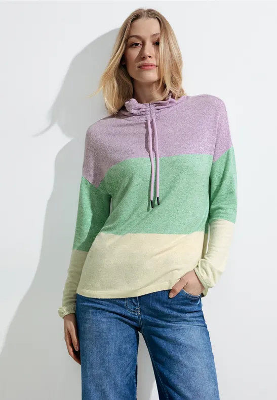 Colorblock Langarm Pullover Oberteil