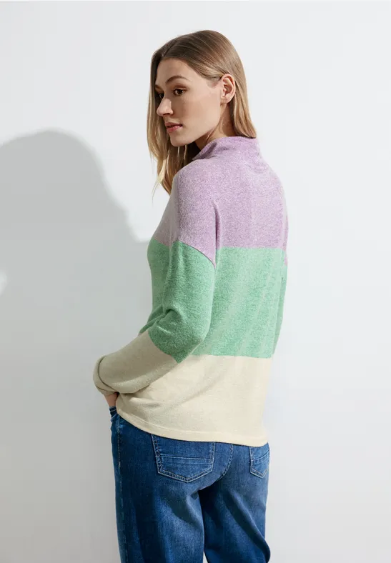 Colorblock Langarm Pullover Oberteil