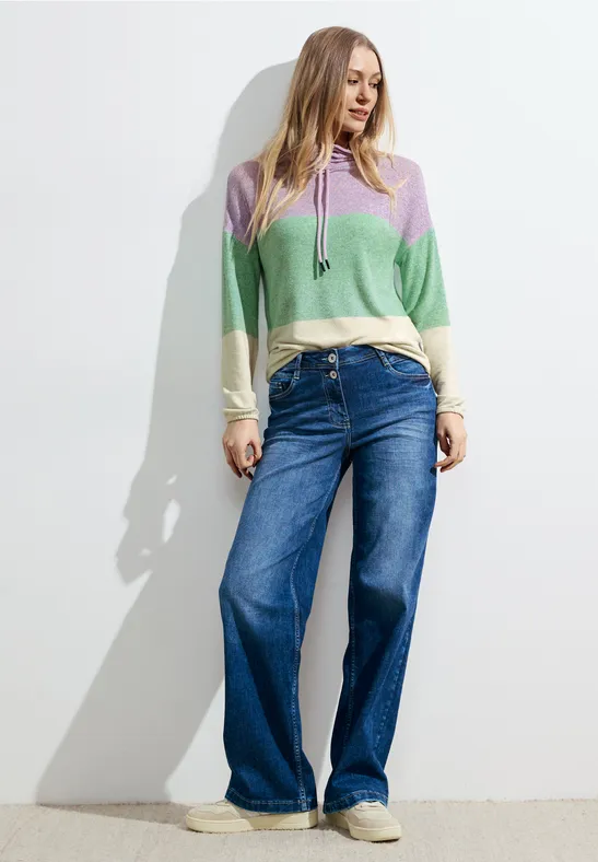 Colorblock Langarm Pullover Oberteil