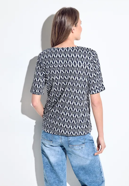 Bedrucktes Kurzarm Tunika Top