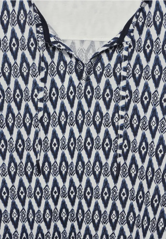 Bedrucktes Kurzarm Tunika Top