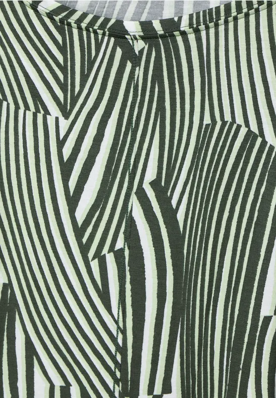 Grün gestreiftes Oversize T-Shirt Cecil
