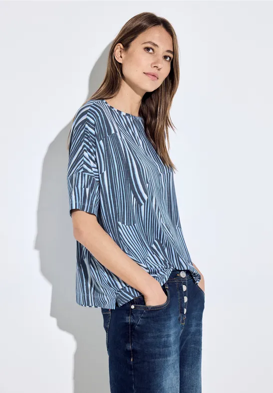 Damen Oversize T-Shirt mit Streifenmuster