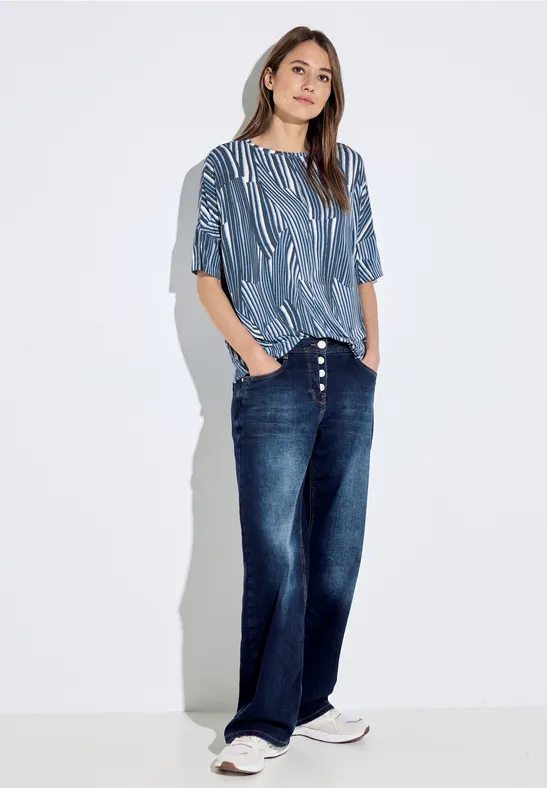 Damen Oversize T-Shirt mit Streifenmuster