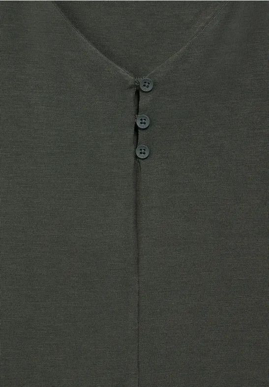 Lässiges V-Ausschnitt T-Shirt mit Knöpfen