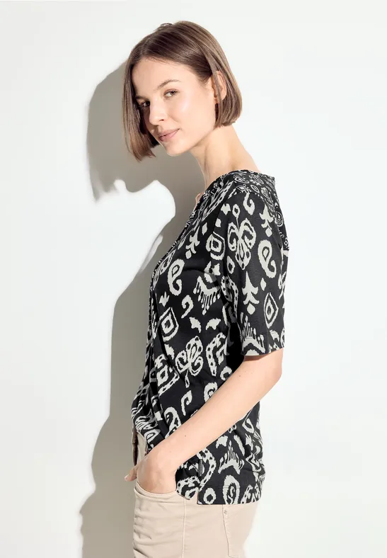 Damen Tunika T-Shirt mit Muster