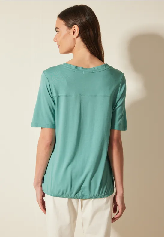 Damen Tunika T-Shirt mit V-Ausschnitt