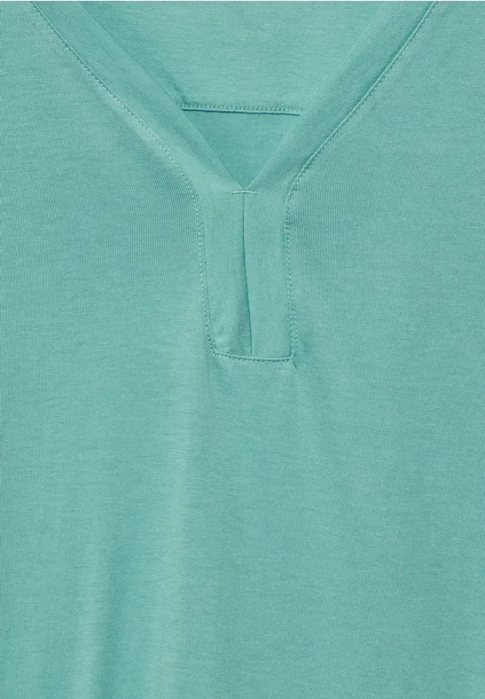 Damen Tunika T-Shirt mit V-Ausschnitt