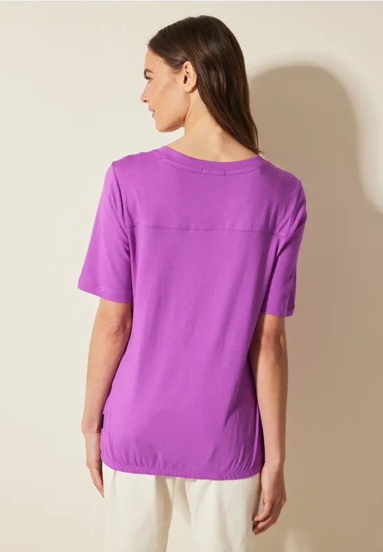 Damen Casual Tunika T-Shirt mit V-Ausschnitt
