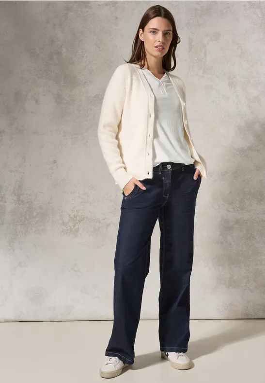 Damenmode, Weißes Langarm Tunika Shirt