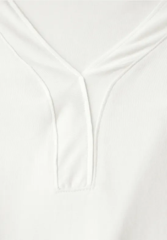 Damenmode, Weißes Langarm Tunika Shirt