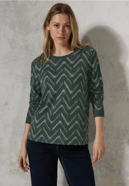 Langarmshirt mit grafischem Druck