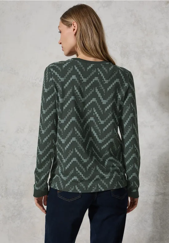 Langarmshirt mit grafischem Druck