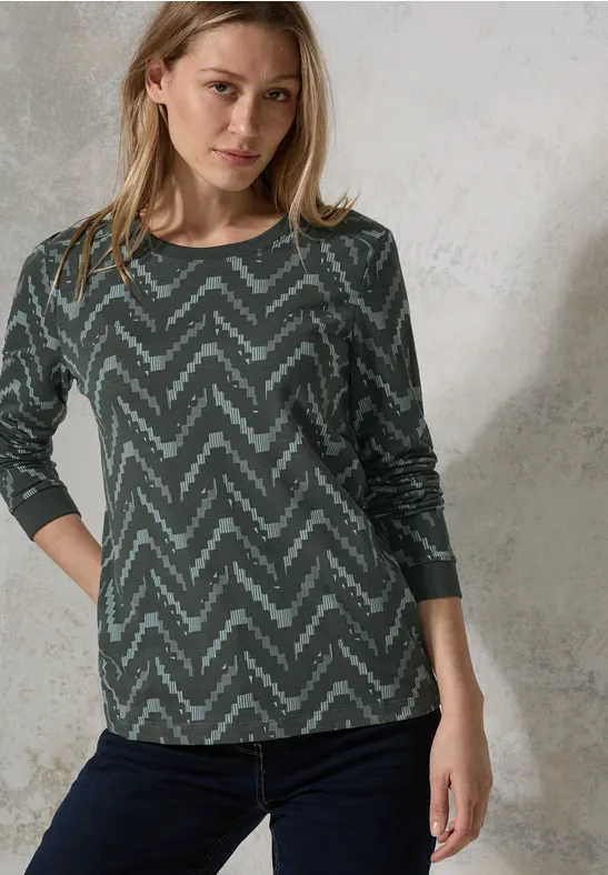 Langarmshirt mit grafischem Druck
