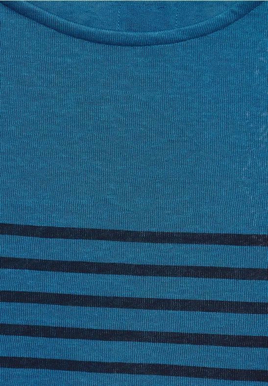 Gestreiftes Langarmshirt mit Knotendetail