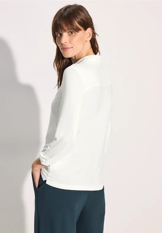 Damen Poloshirt mit klassischem Kragen, 3/4 Ärmel