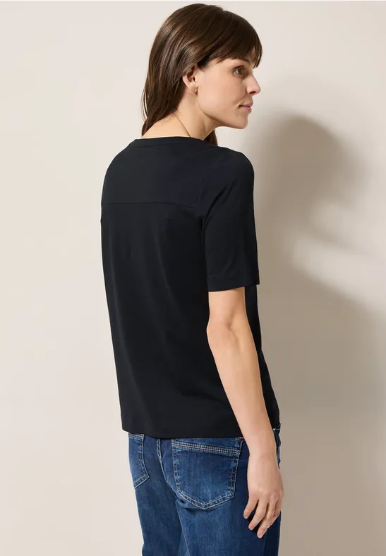 Lässiges Tunika-Shirt mit Schlüsselloch-Ausschnitt