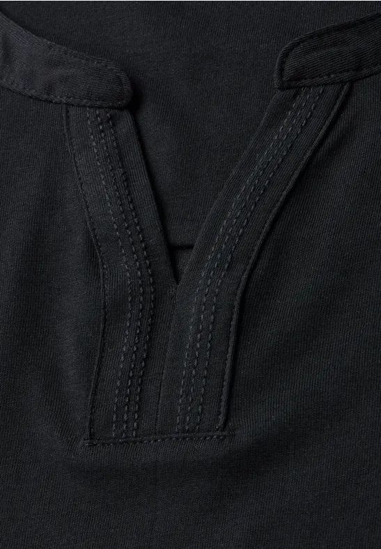 Lässiges Tunika-Shirt mit Schlüsselloch-Ausschnitt