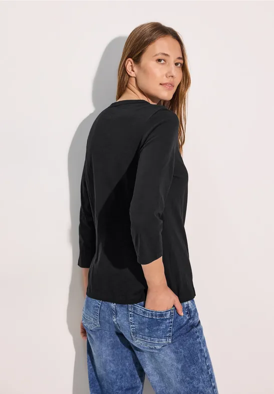 Lässiges Tunika-Shirt mit Schlüsselloch-Ausschnitt