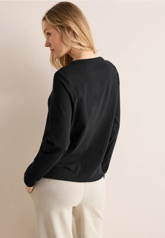 Lässiges Tunika-Shirt mit Schlüsselloch-Ausschnitt