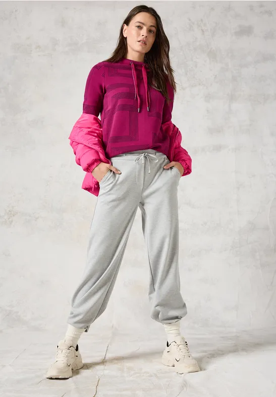 Sweatshirt mit geometrischem Trichterkragen