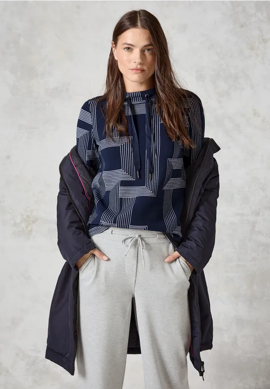 Langarmshirt mit geometrischem Muster