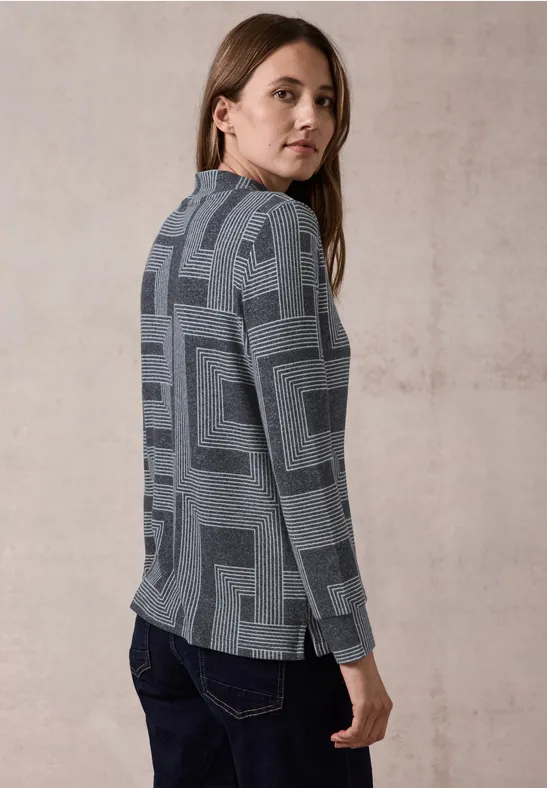 Langarmshirt mit geometrischem Muster