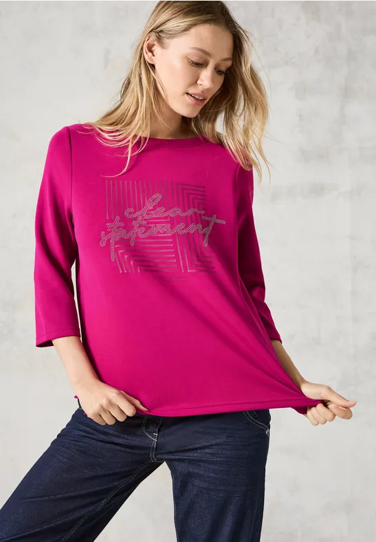 Damen Shirt mit Grafikprint und 3/4-Ärmeln