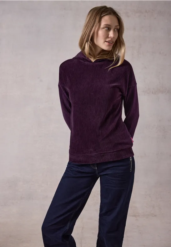 Cord-Hoodie Langarmpullover